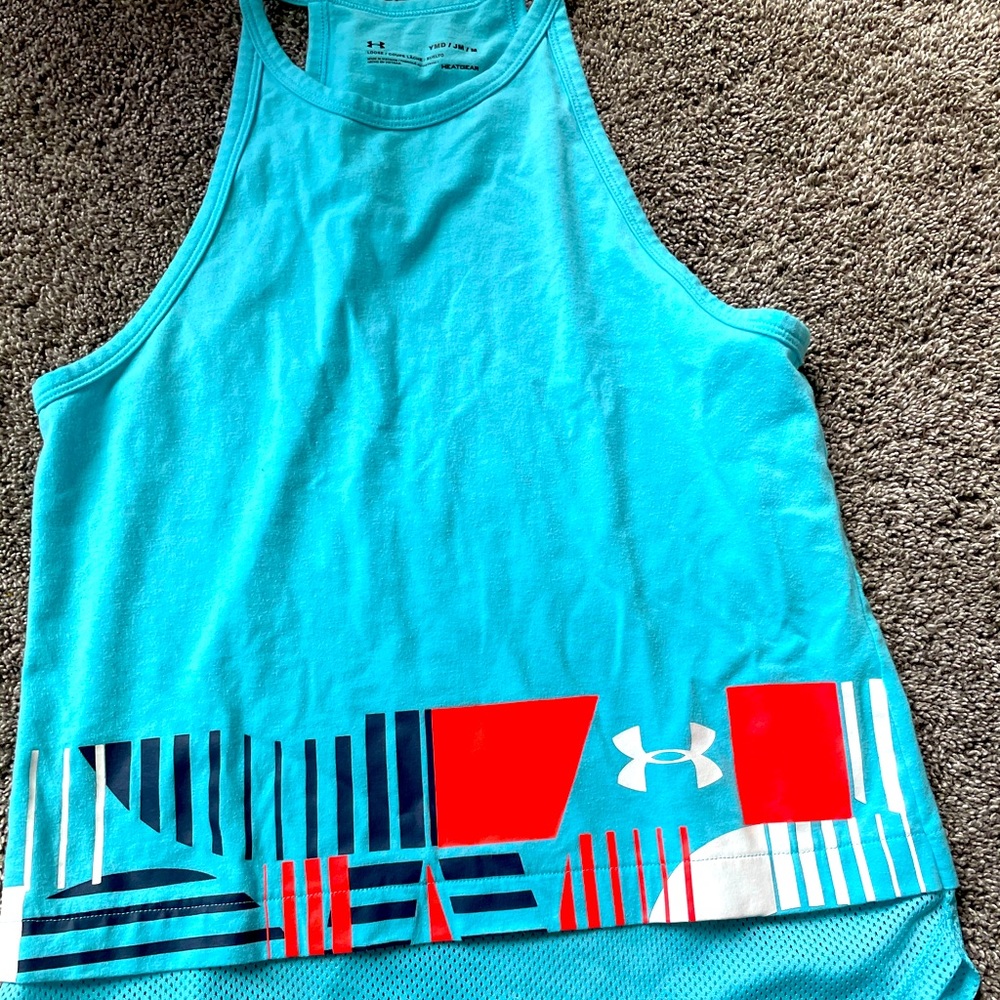 Blue girls youth medium UA tank